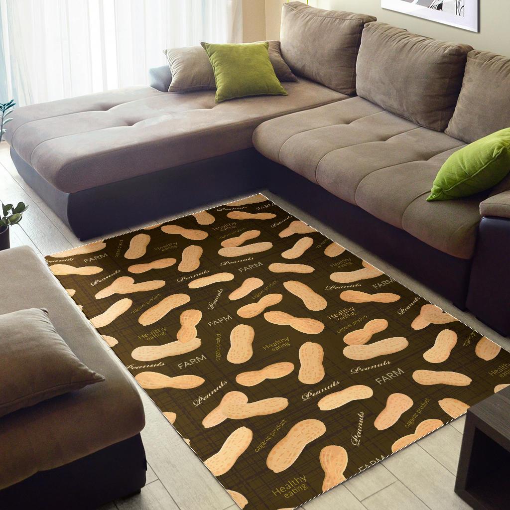 Peanut Pattern Green Background Area Rug