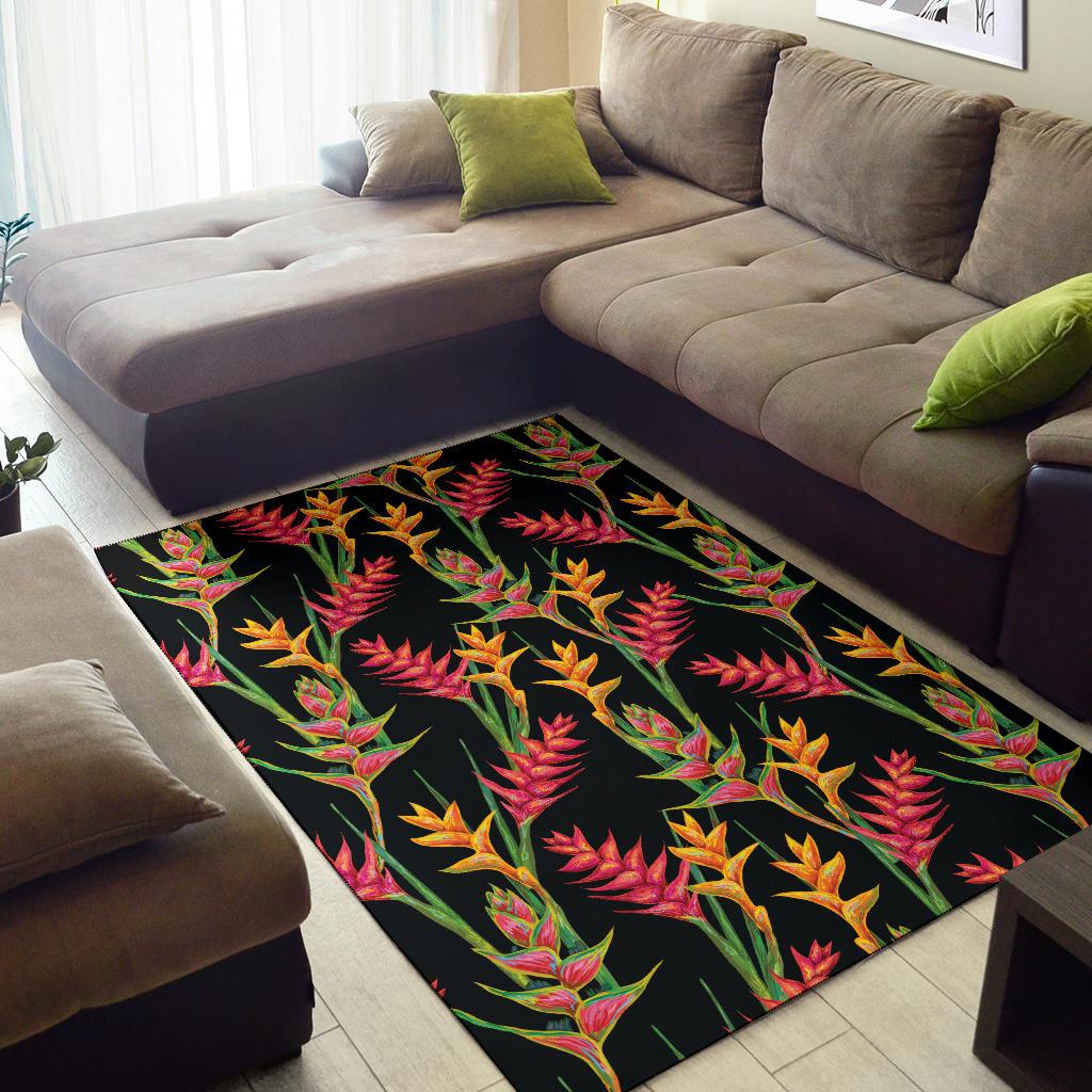 Heliconia Pattern Print Design HL01 Area Rugs
