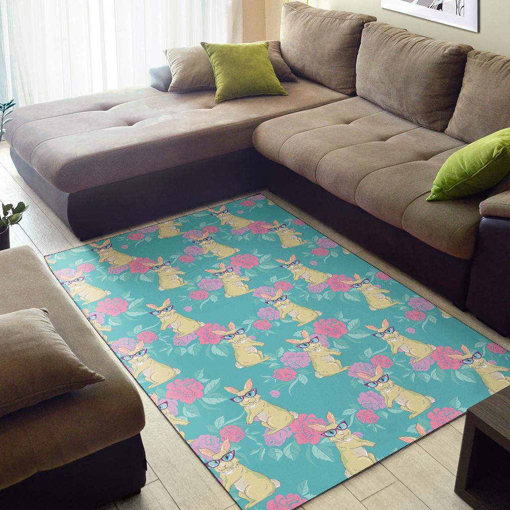 Rabbit Pattern Print Design RB05 Area Rugs
