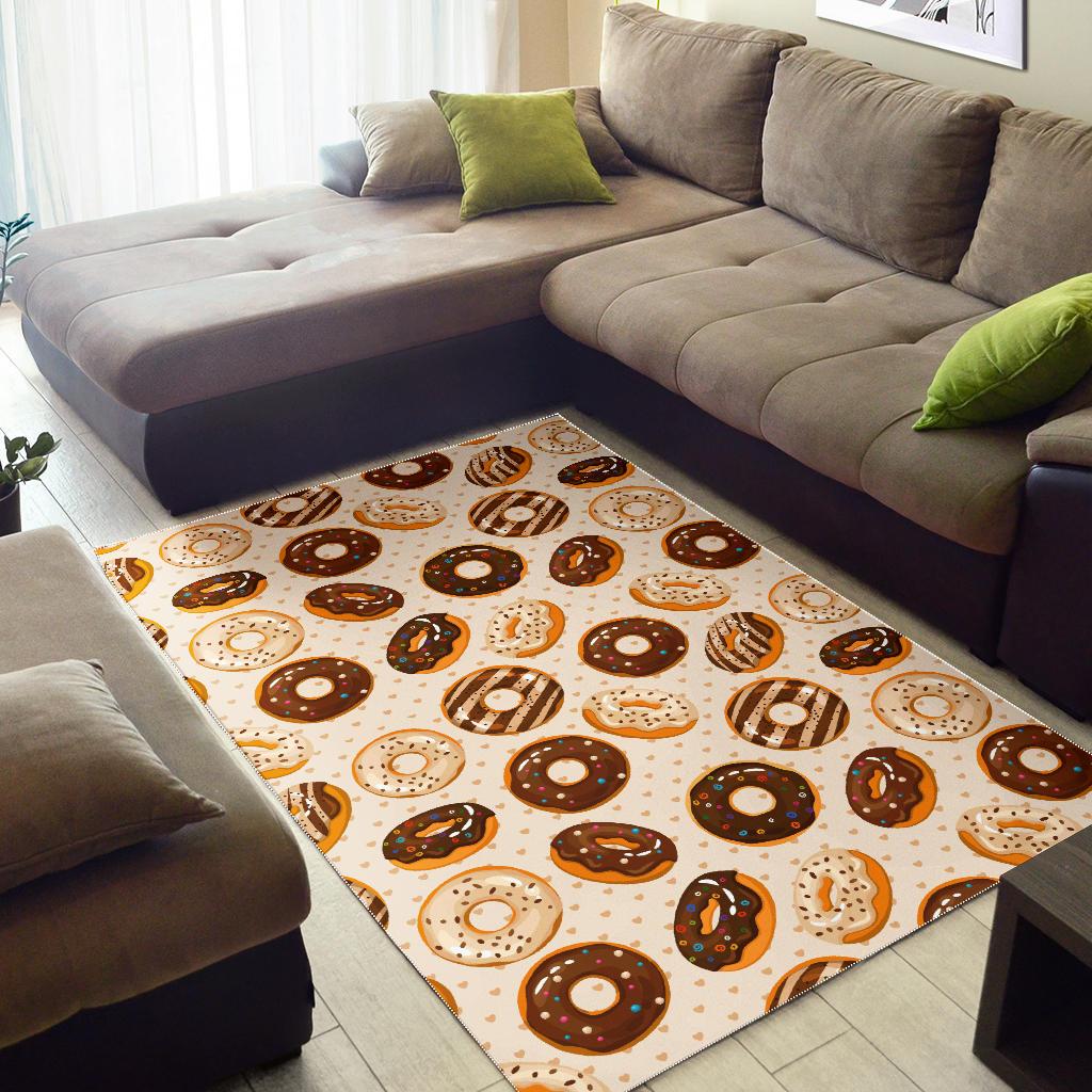Chocolate Donut Pattern Area Rug