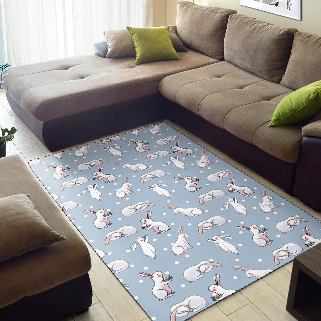 Rabbit Pattern Print Design RB06 Area Rugs
