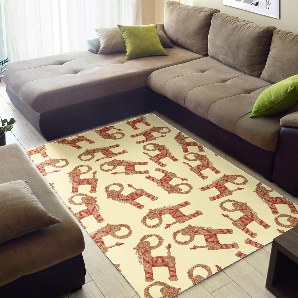 Yule Goat or Christmas goat Pattern Area Rug