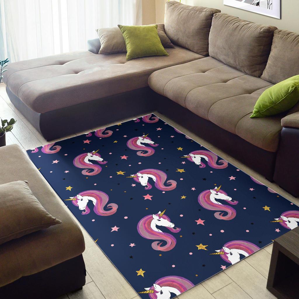 Unicorn Head Pattern Area Rug