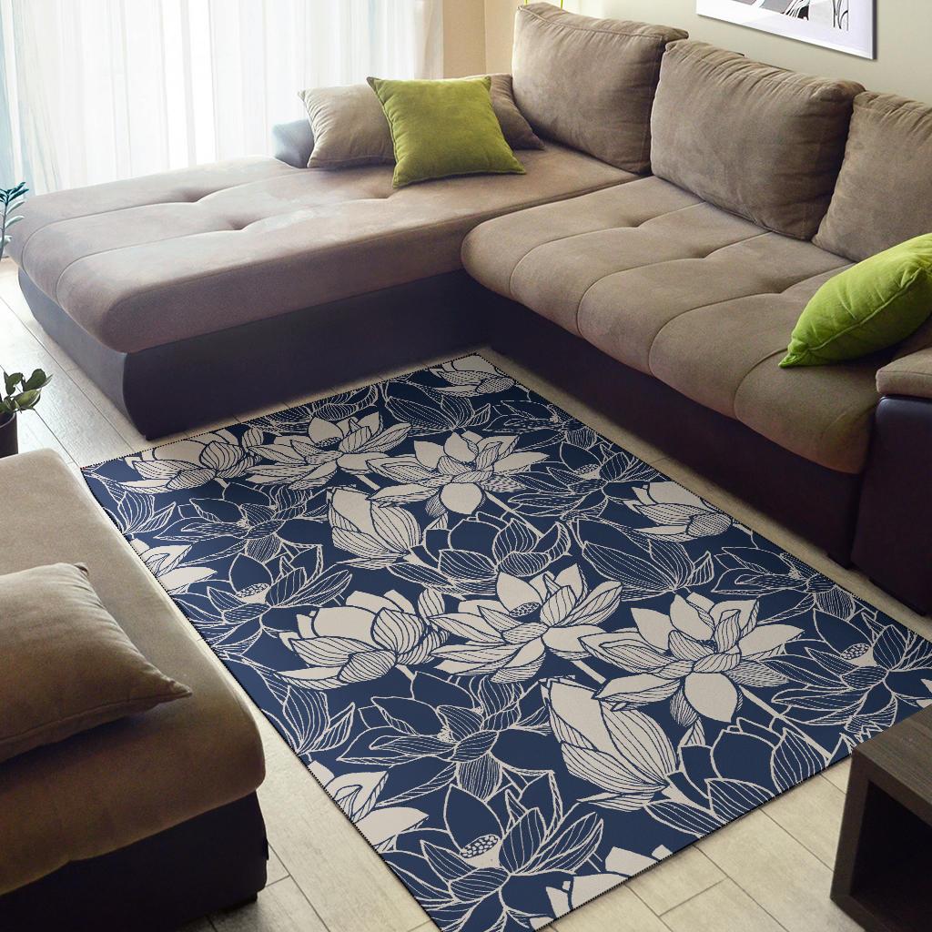Water Lily Pattern Print Design WL04 Area Rugs