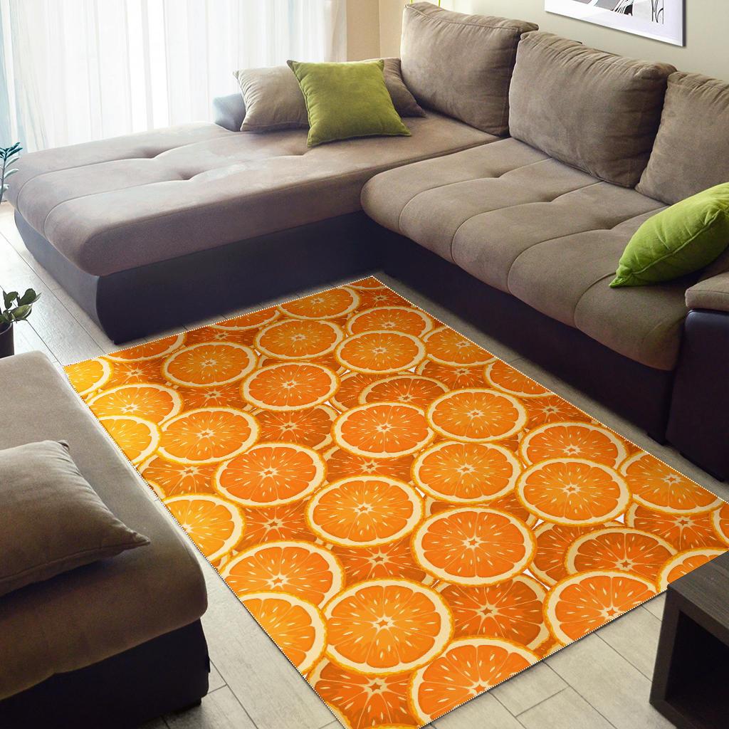 Sliced Orange Pattern Area Rug