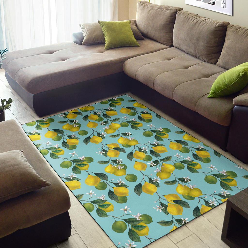 Lemon Pattern Print Design LM05 Area Rugs
