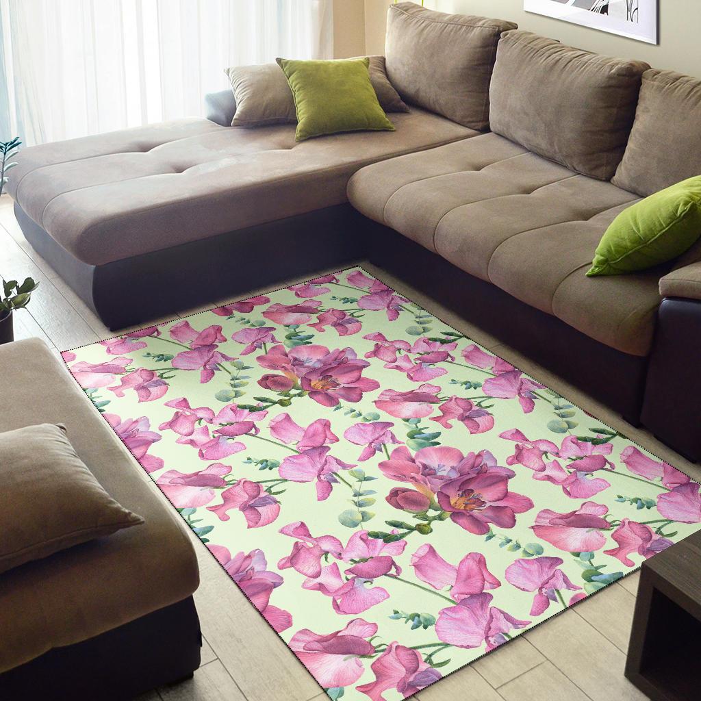 Peony Pattern Print Design PE011 Area Rugs