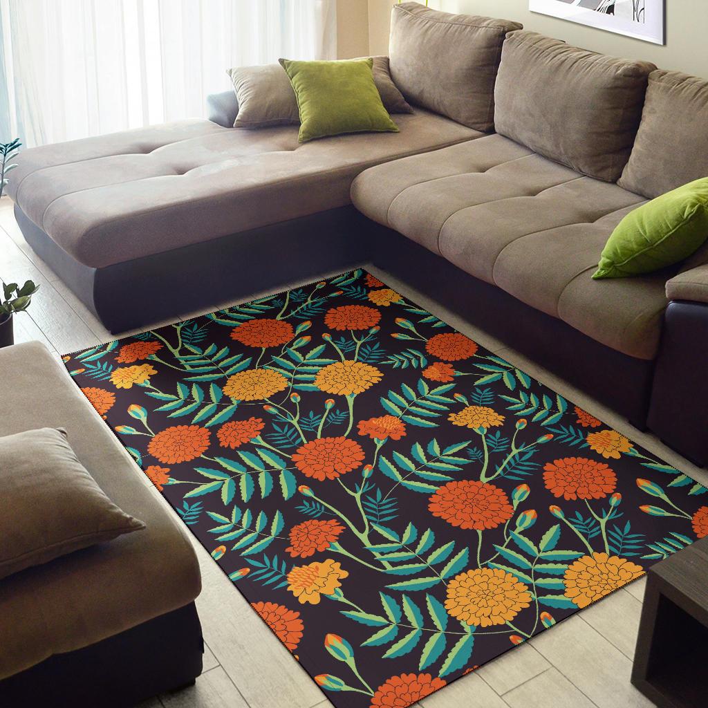 Marigold Pattern Print Design MR01 Area Rugs