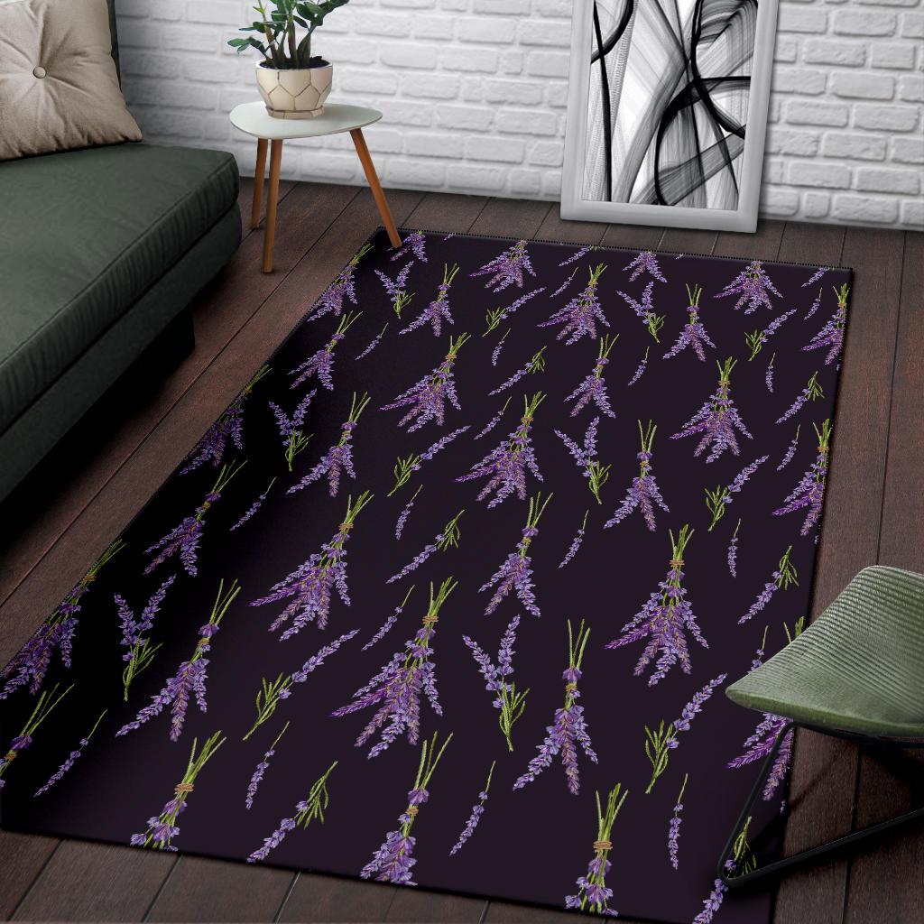 Lavender Pattern Print Design LV05 Area Rugs