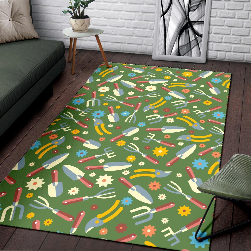 Gardening Pattern Print Design G06 Area Rugs