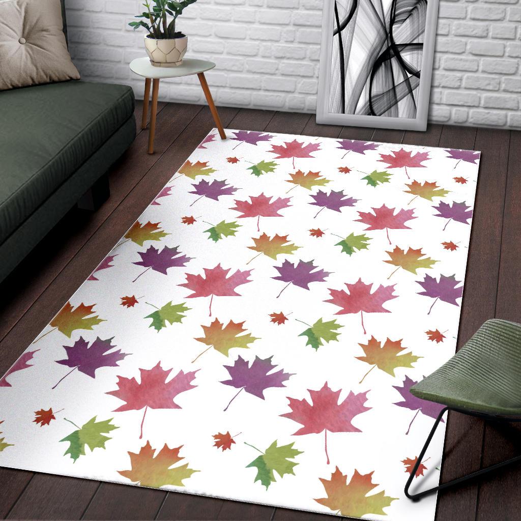 Maple Leaves Pattern Area Rug