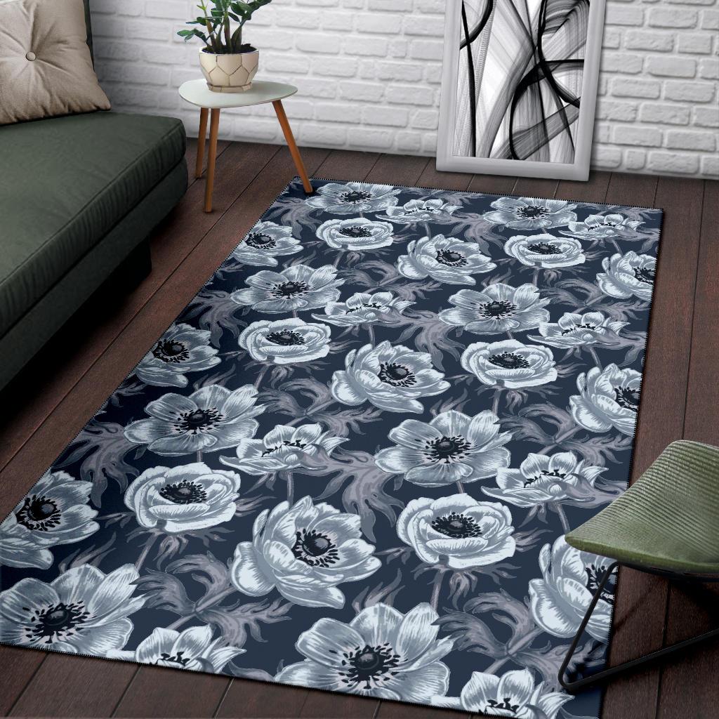 Anemone Pattern Print Design AM09 Area Rugs