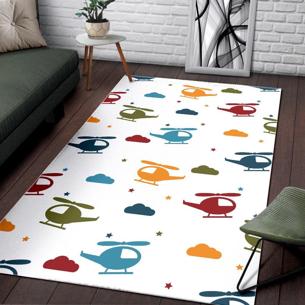 Colorful helicopter pattern Area Rug