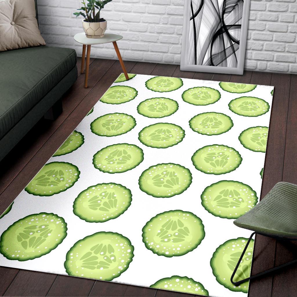 Cucumber slices pattern Area Rug