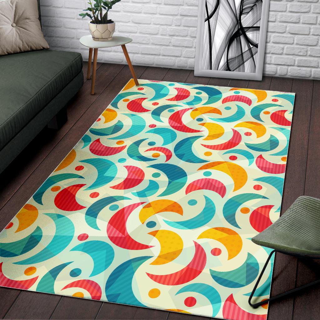 Colorful moon pattern Area Rug