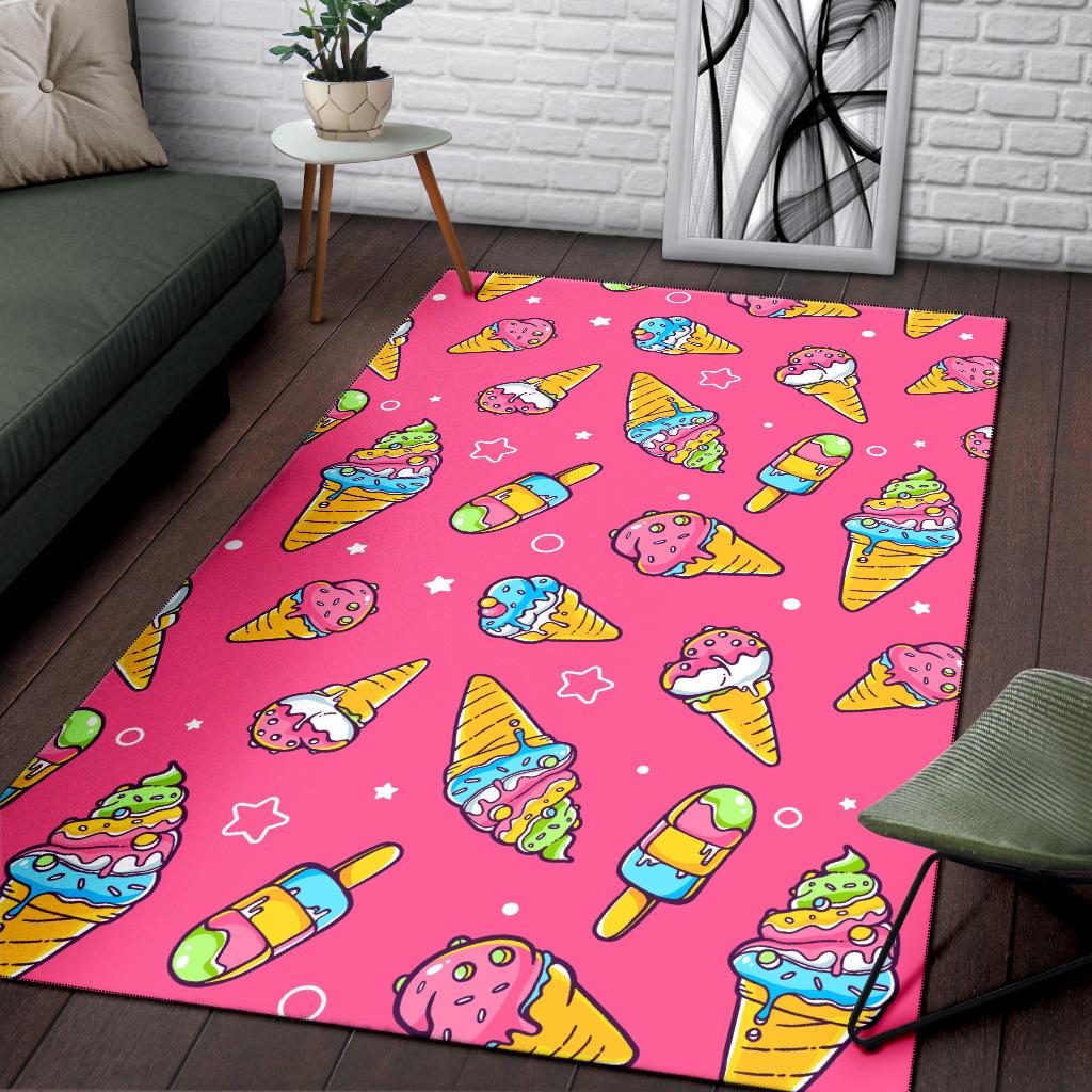 Ice Cream Pattern Print Design IC04 Area Rugs