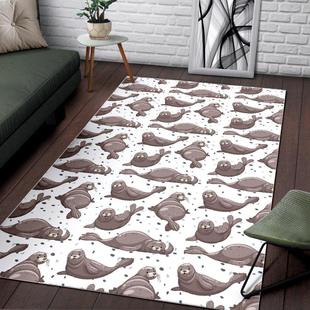 Sea Lion Pattern. Background Area Rug