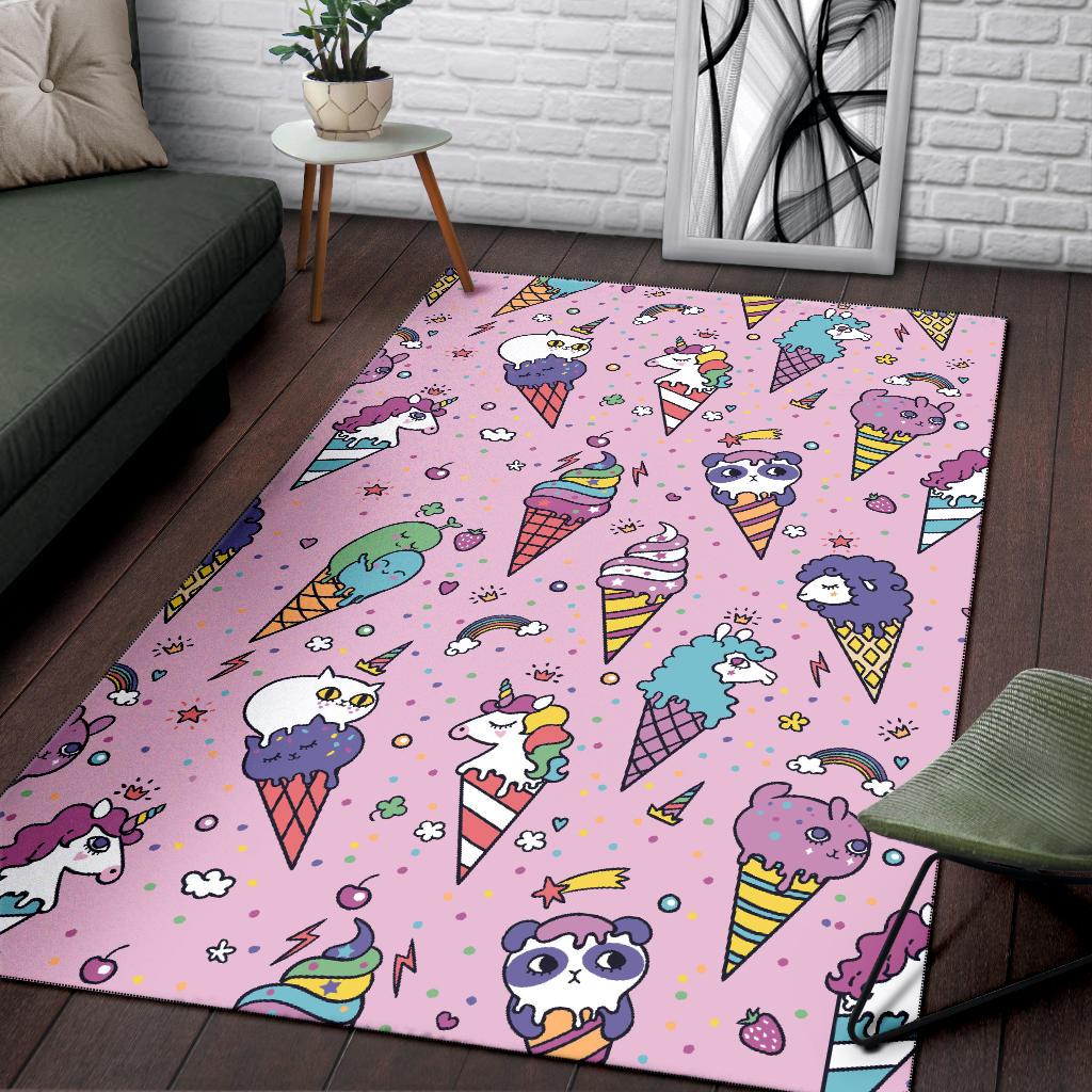 Ice Cream Pattern Print Design IC05 Area Rugs
