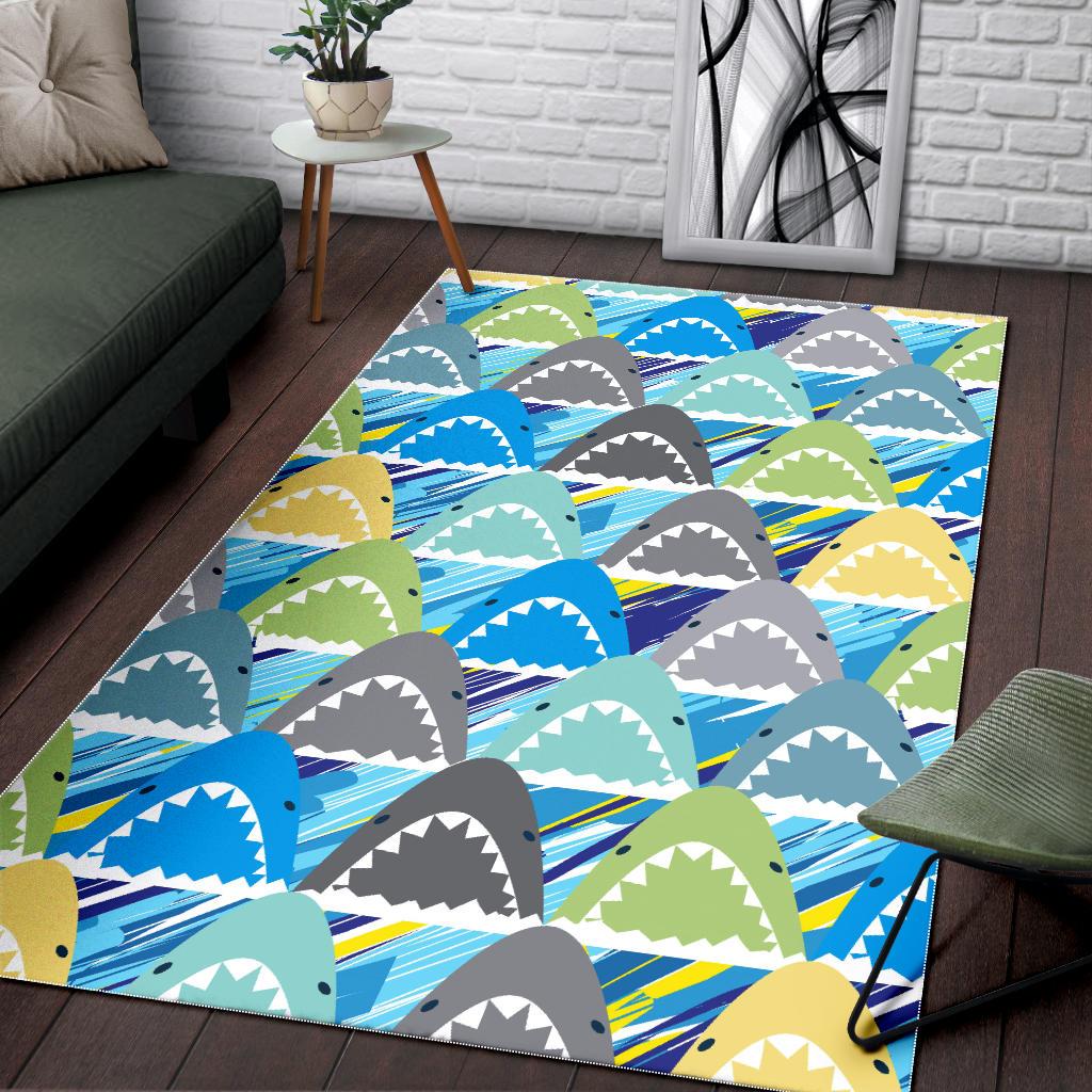 Shark Head Pattern Area Rug