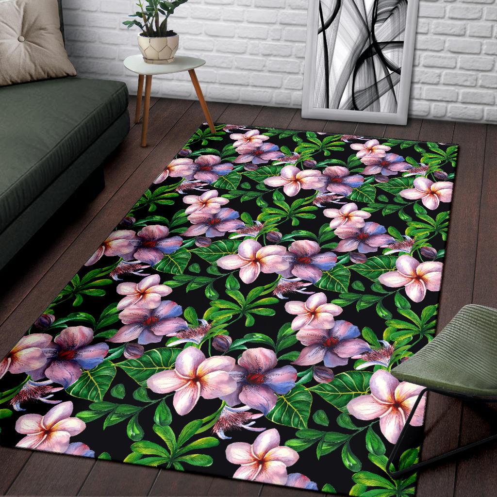 Plumeria Pattern Print Design PM01 Area Rugs