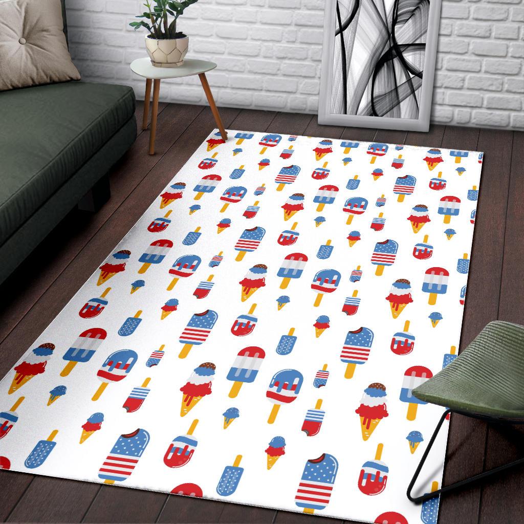 Ice Cream USA Theme Pattern Area Rug