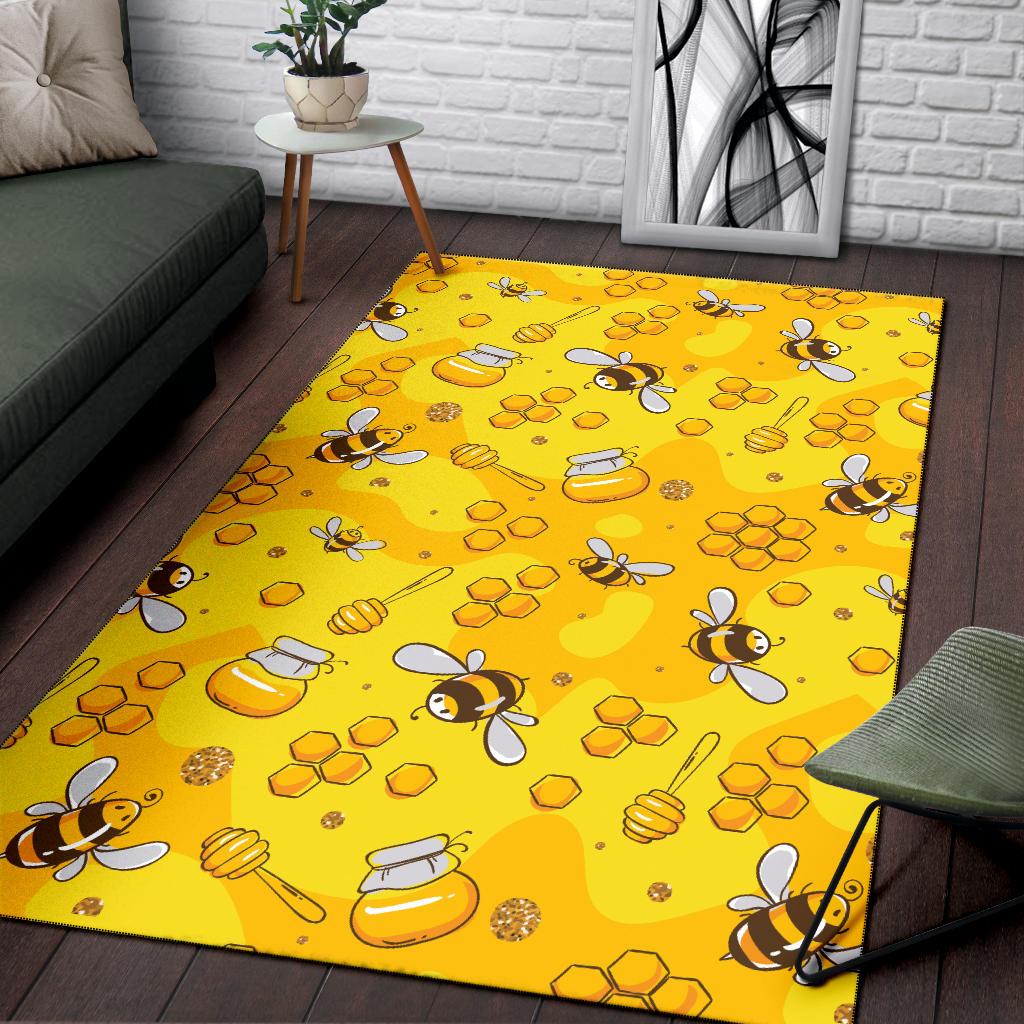 Bee Pattern Print Design BEE01 Area Rugs