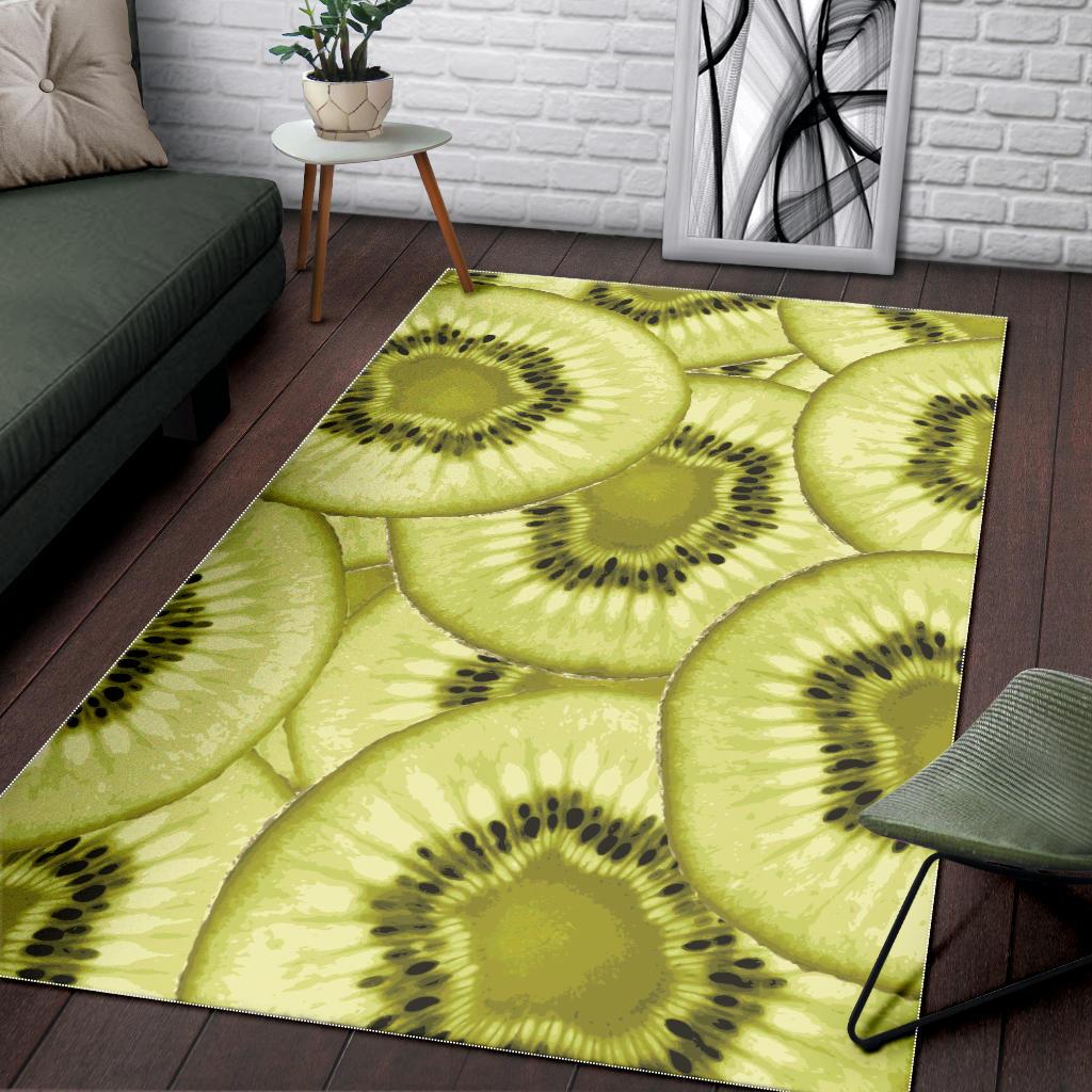Sliced kiwi pattern Area Rug