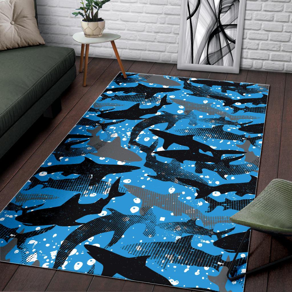 Shark Pattern Background Area Rug