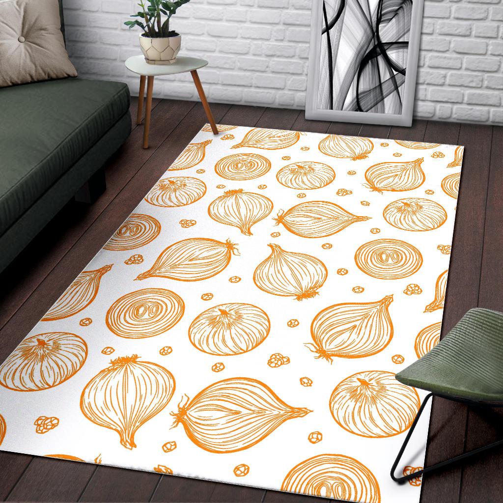hand drawn onion pattern Area Rug