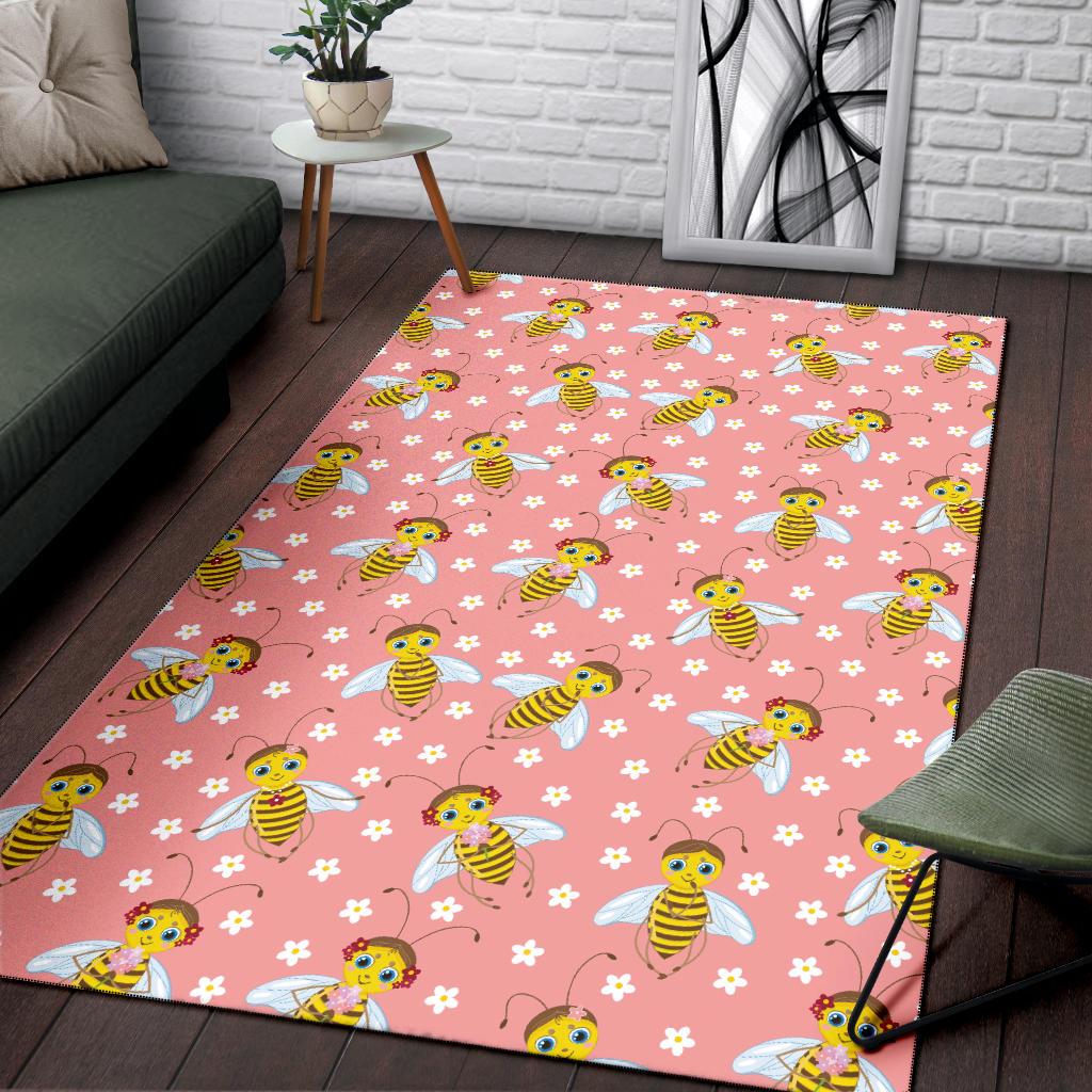 Bee Pattern Print Design BEE07 Area Rugs