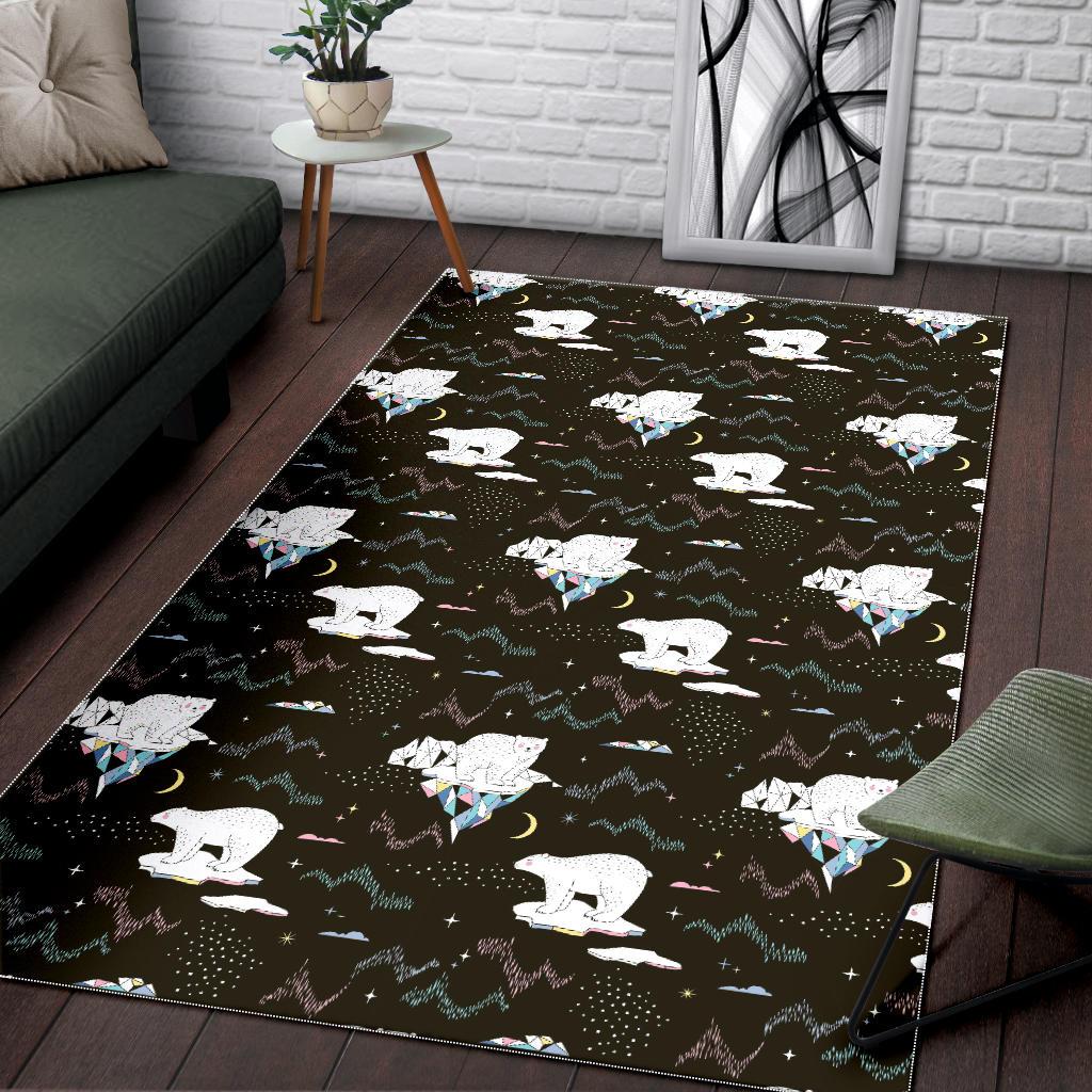 Polar Bear Pattern Background Area Rug