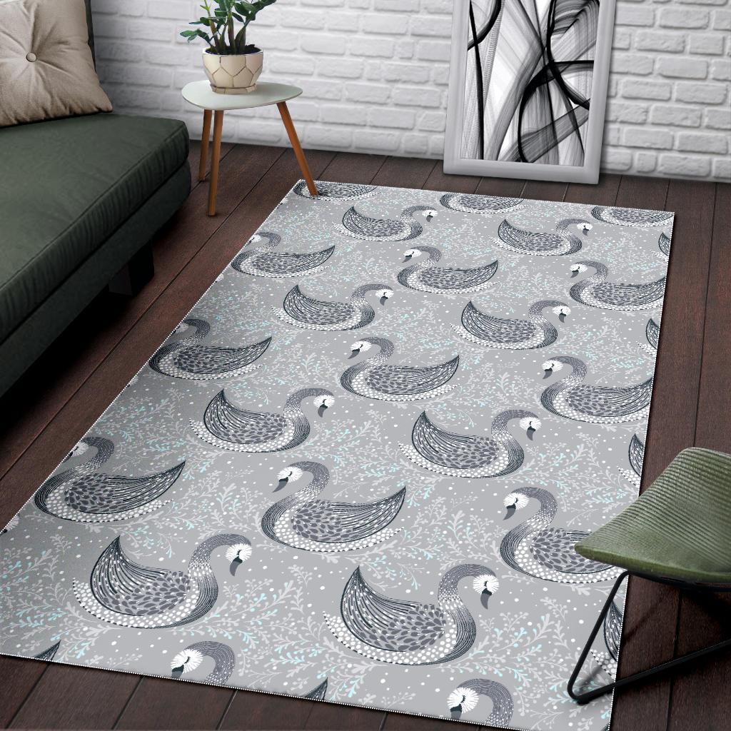Swan Gray Pattern Area Rug
