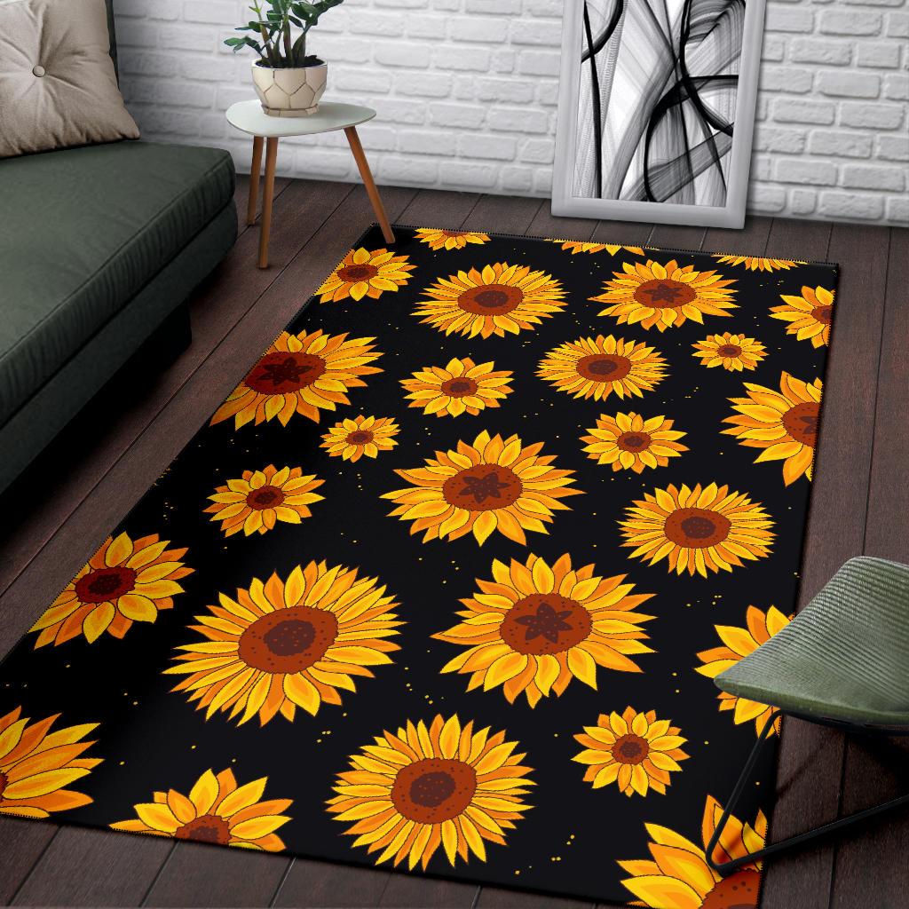 Sunflower Pattern Print Design SF09 Area Rugs