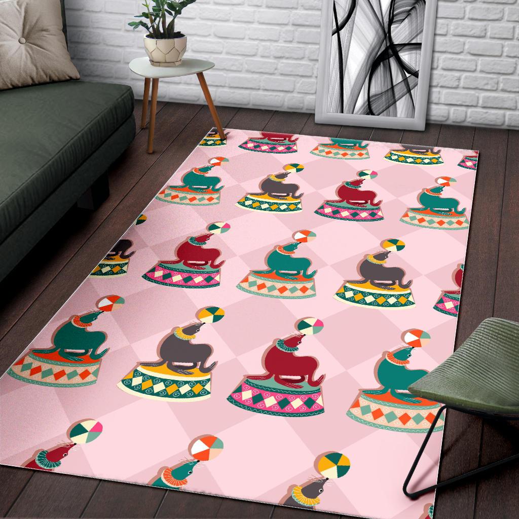 Colorful Sea Lion Pattern Area Rug