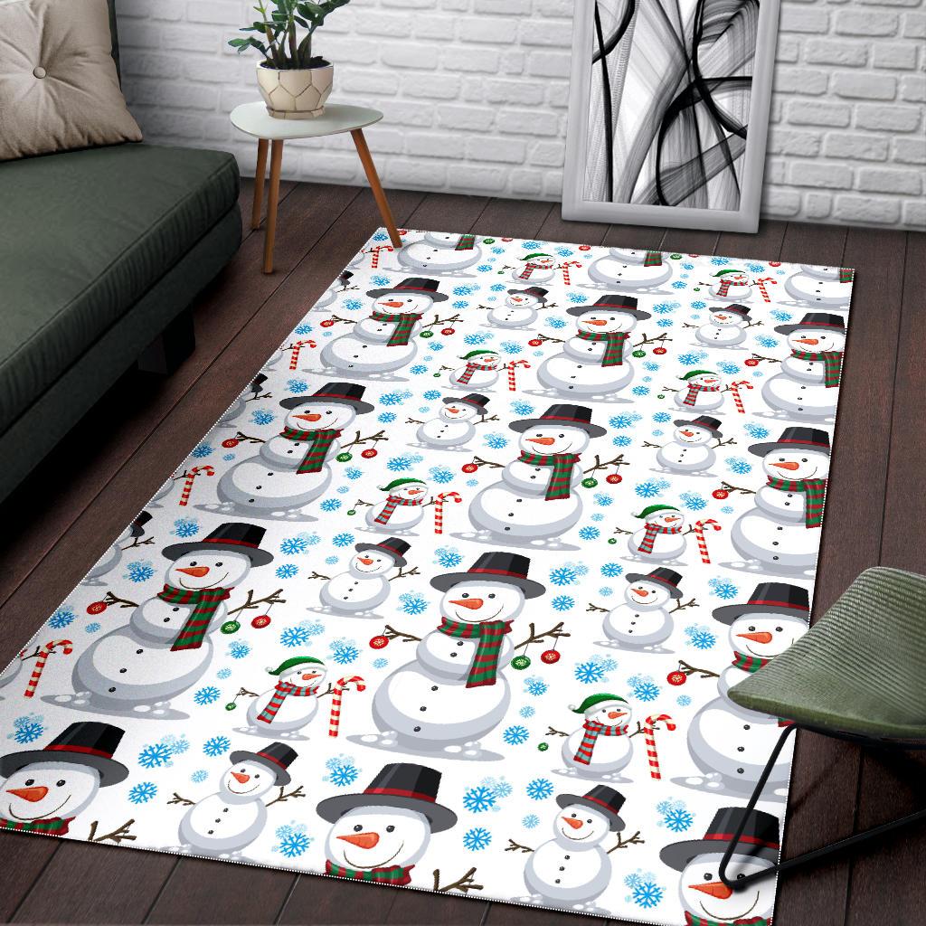 Snowman Pattern Background Area Rug