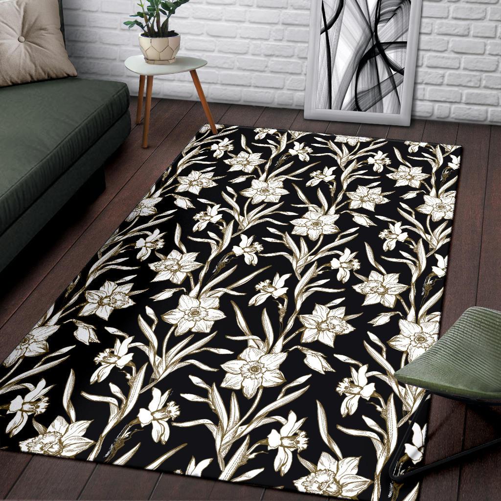 Daffodils Pattern Print Design DF06 Area Rugs