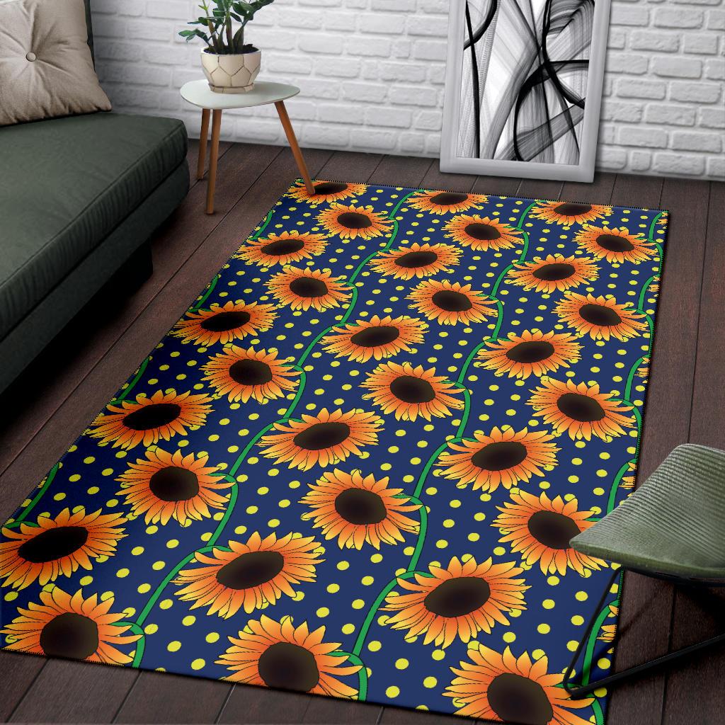 Sunflower Pattern Print Design SF03 Area Rugs