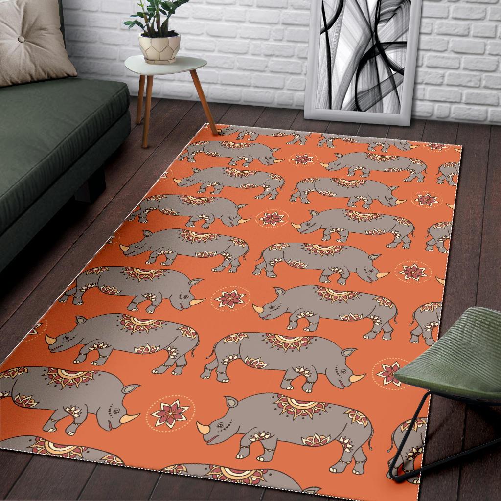 Rhino Pattern Theme Area Rug
