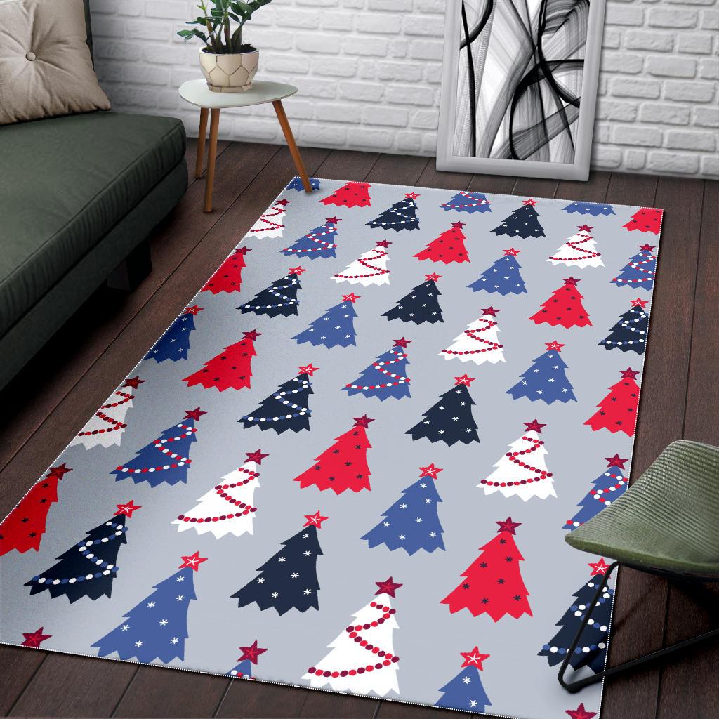 Christmas Tree Star Pattern Area Rug
