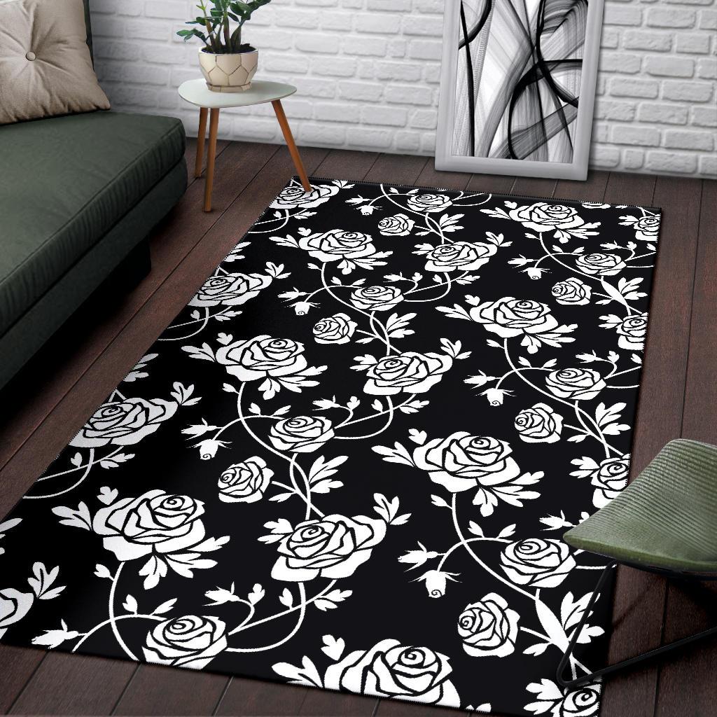 Rose Pattern Print Design RO013 Area Rugs