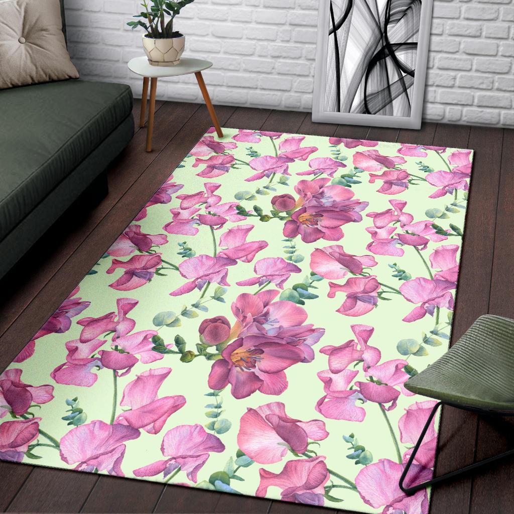 Peony Pattern Print Design PE011 Area Rugs