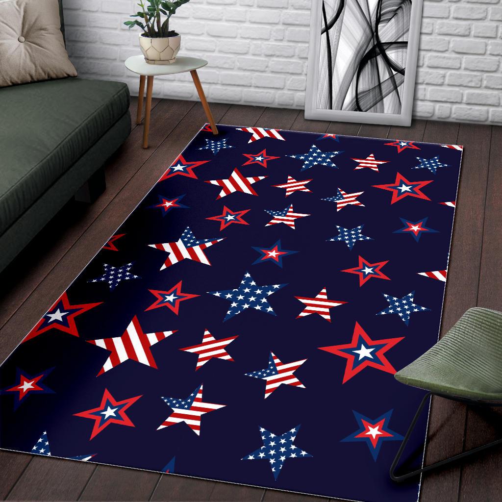 USA Star Pattern Theme Area Rug