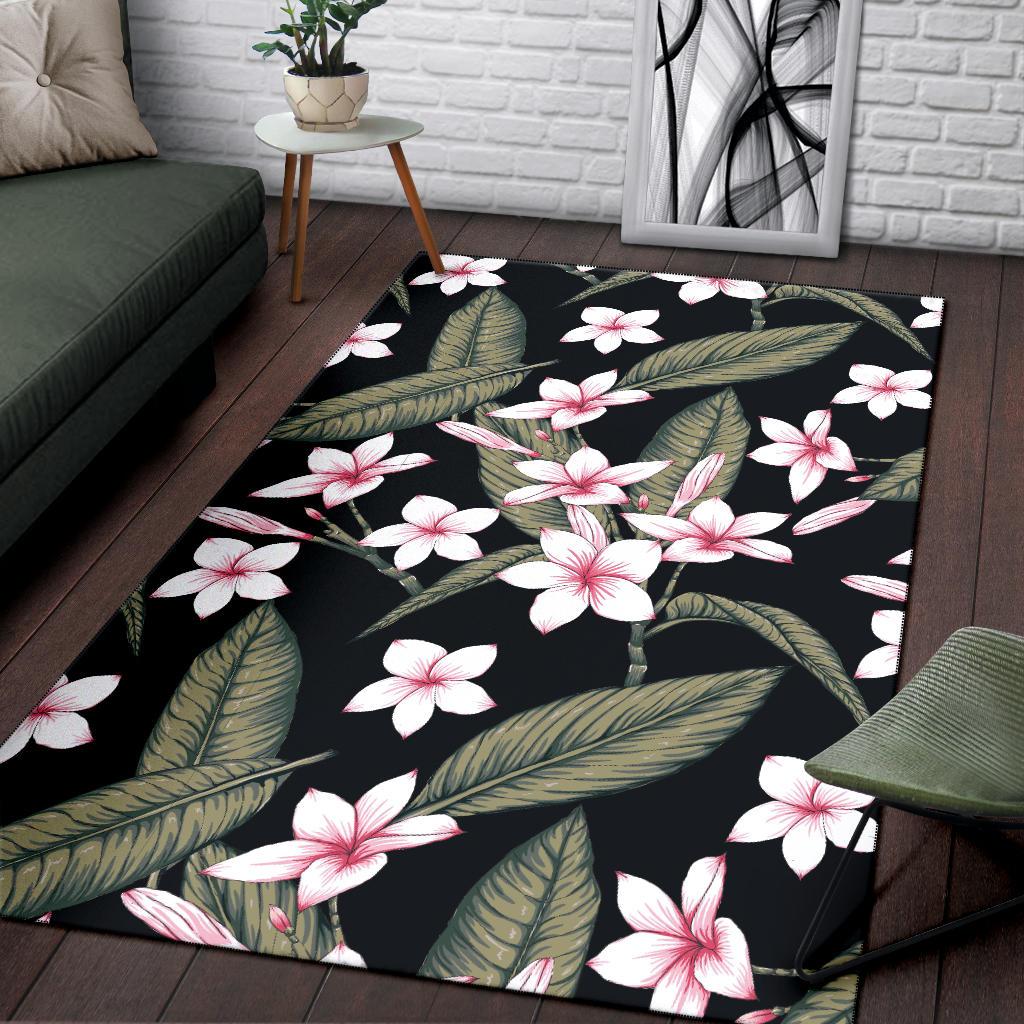 Plumeria Pattern Print Design PM021 Area Rugs