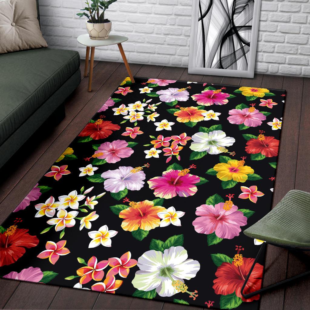 Hibiscus Pattern Print Design HB025 Area Rugs