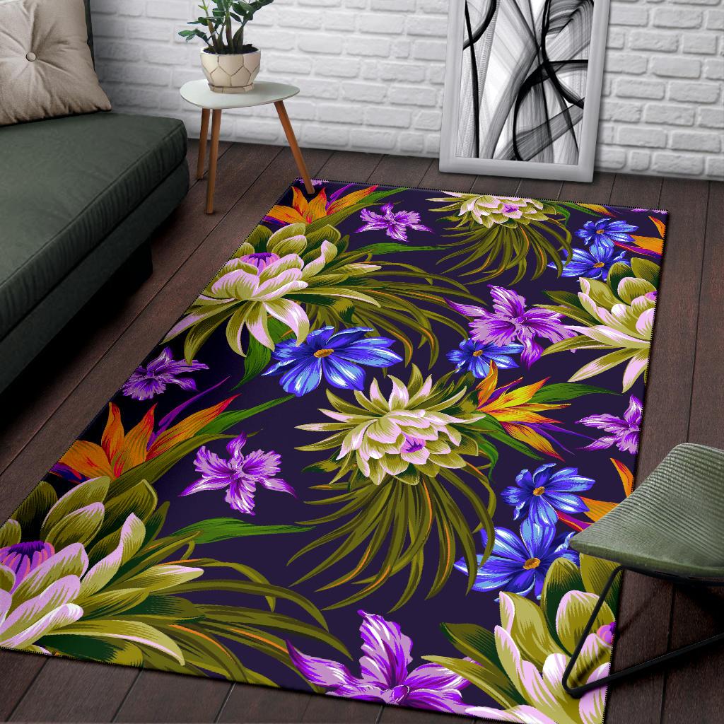 Water Lily Pattern Print Design WL08 Area Rugs