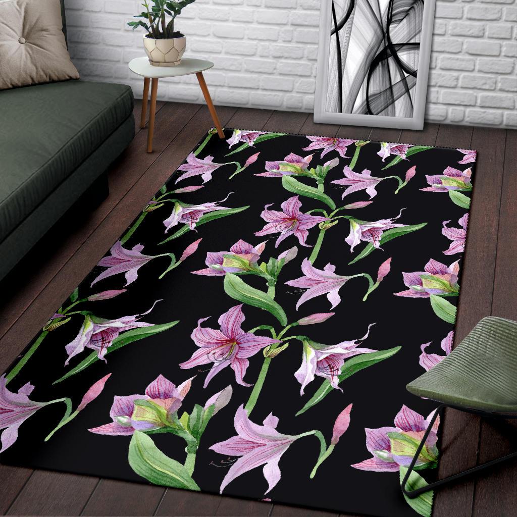 Amaryllis Pattern Print Design AL08 Area Rugs