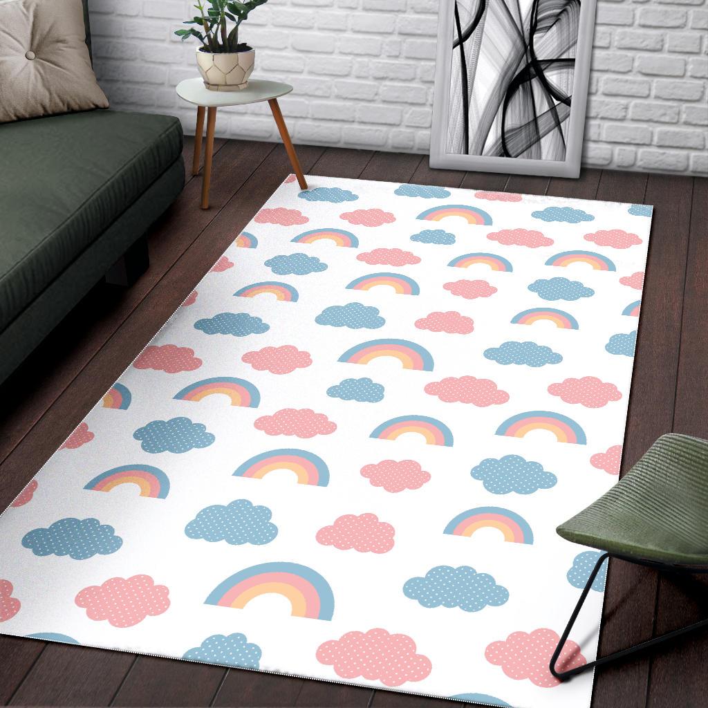Cute rainbow clound pattern Area Rug