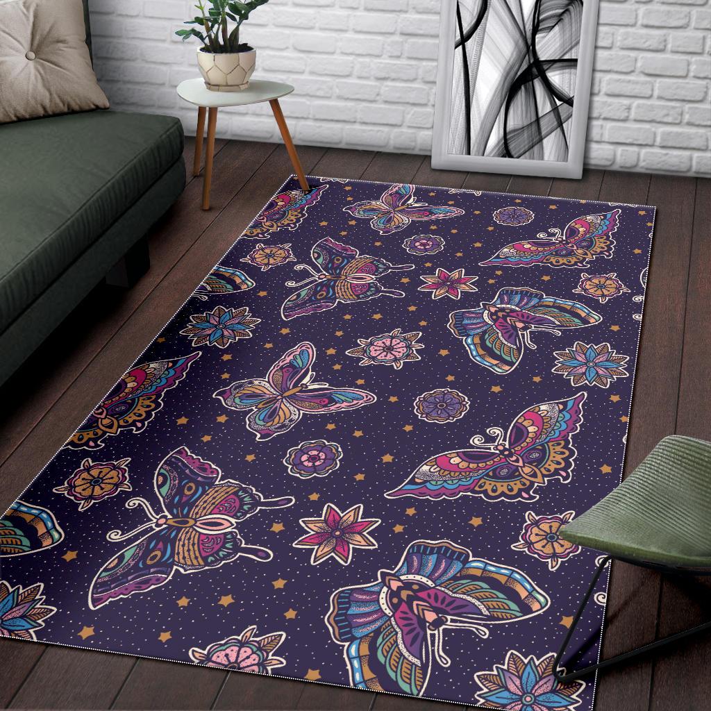 Butterfly Star Pokka Dot Pattern Area Rug