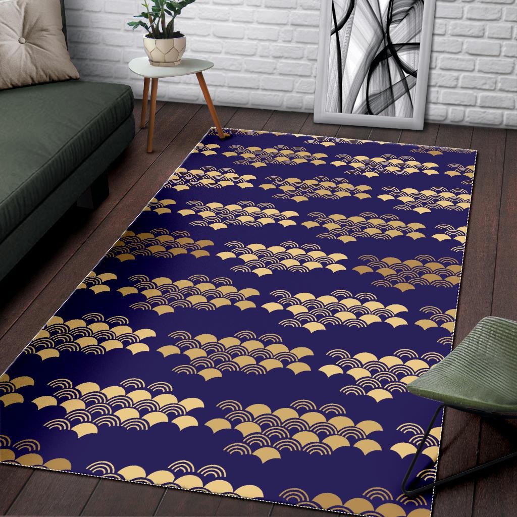 Beautiful japanese fan pattern Area Rug