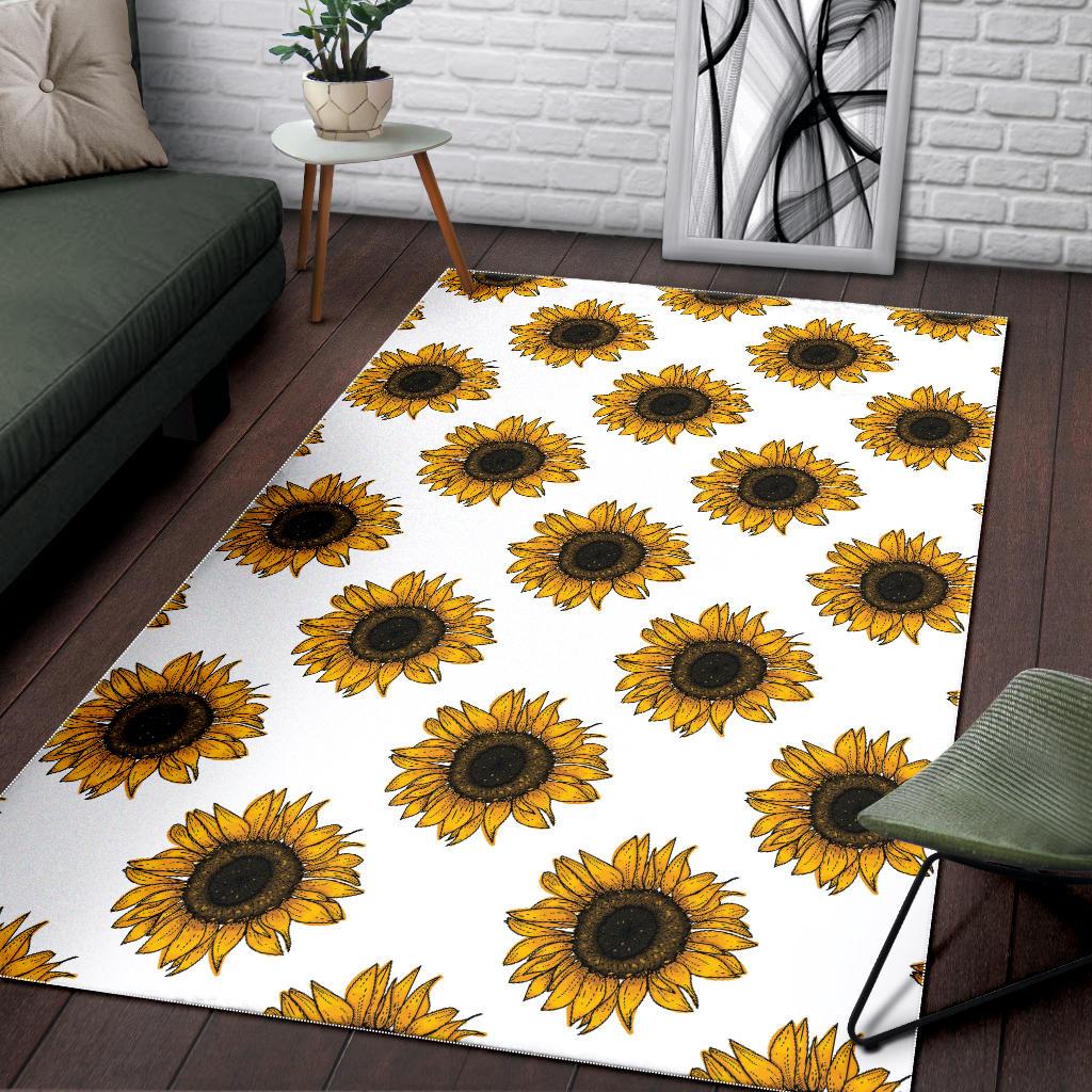 sunflowers design pattern Area Rug